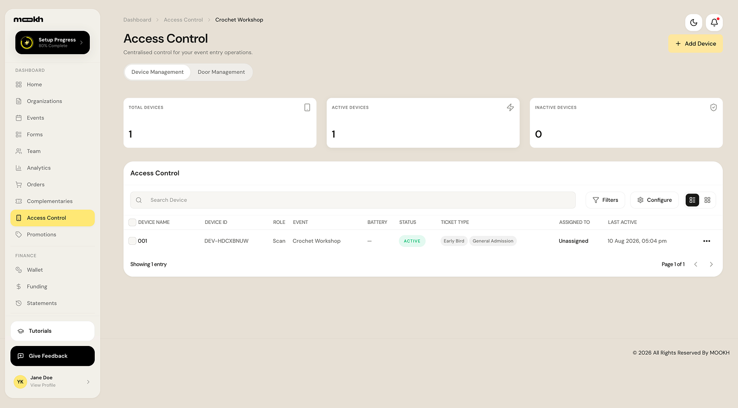 MOOKH live access control dashboard