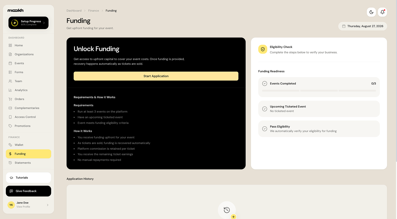 MOOKH event funding application